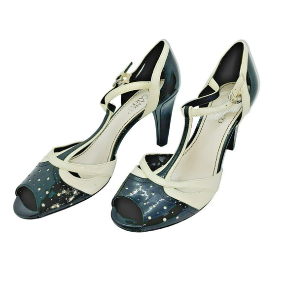 Franco Sarto T Strap Open‎ Toe Strappy Heels - Picture 1 of 6